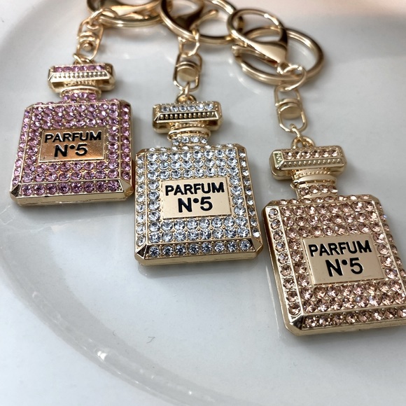 Accessories - -ONE PERFUME BOTTLE BAG CHARMS/KEYRINGS – (Pink, Transparent, Champagne)